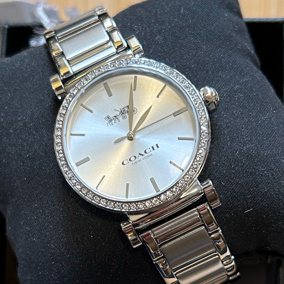 COACH MADISON ALL SILVER WATCH WITH 34MM SILVER FACE AND SILVER BRACELET - Picture 2 of 7
